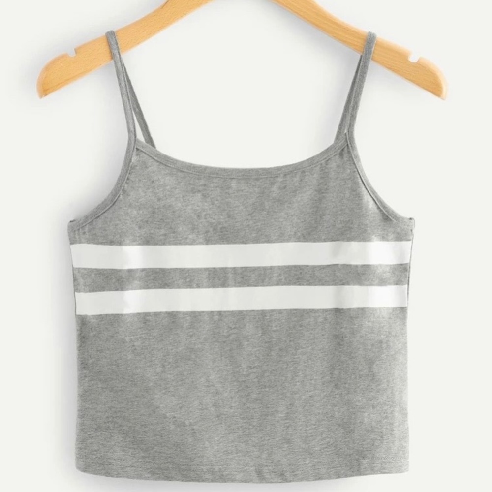 Tank-top grey and with white lines